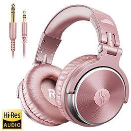 Ігрові навушники Oneodio Pro 10 rose gold дротові музичні навушники