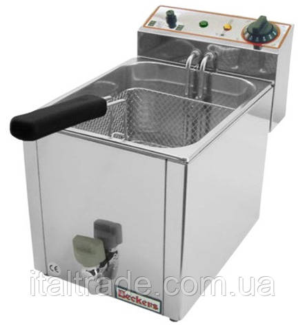 Фритюрниця однопостова Beckers FR 8LT об'ємом 8 л з краном, фото 1