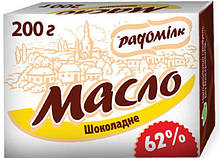 Масло вершкове з какао шоколадне 62 % жиру в сухій речовині 200г ТМ Радомілк