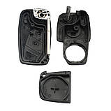 Корпус викидного ключа 2 кнопки Peugeot Boxer батарейка на задній стінці, фото 4