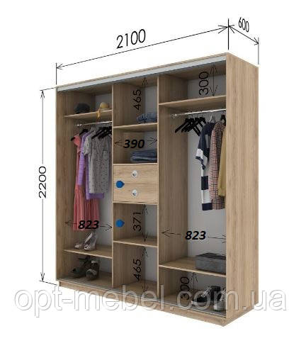 Шафа-купе ШК-04 2100х600х2200