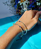 Ніжний патріотичний чокер-браслет із ювелірного бісеру та Swarovski "UA" Ручна робота!, фото 3