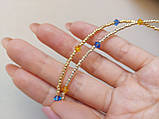 Ніжний патріотичний чокер-браслет із ювелірного бісеру та Swarovski "UA" Ручна робота!, фото 7