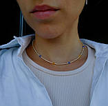 Ніжний патріотичний чокер-браслет із ювелірного бісеру та Swarovski "UA" Ручна робота!, фото 9