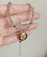Комплект украшений ручной работі из натурального лабрадора "Moon Star" чокер (ожерелье) + браслет