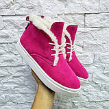Натуральні жіночі зимові черевики хайтопи на шнурівці WHYNOT, фото 9