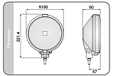Протитуманна фара Ø190мм Zelmot Wesem 0666.43400 з габаритом і дротом галогенова 1шт, фото 6