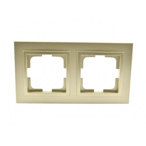 Рамка для розетки 2-місна, горизонтальна, вертикальна, титан, подвійна, Mono Electric, DESPINA, фото 1