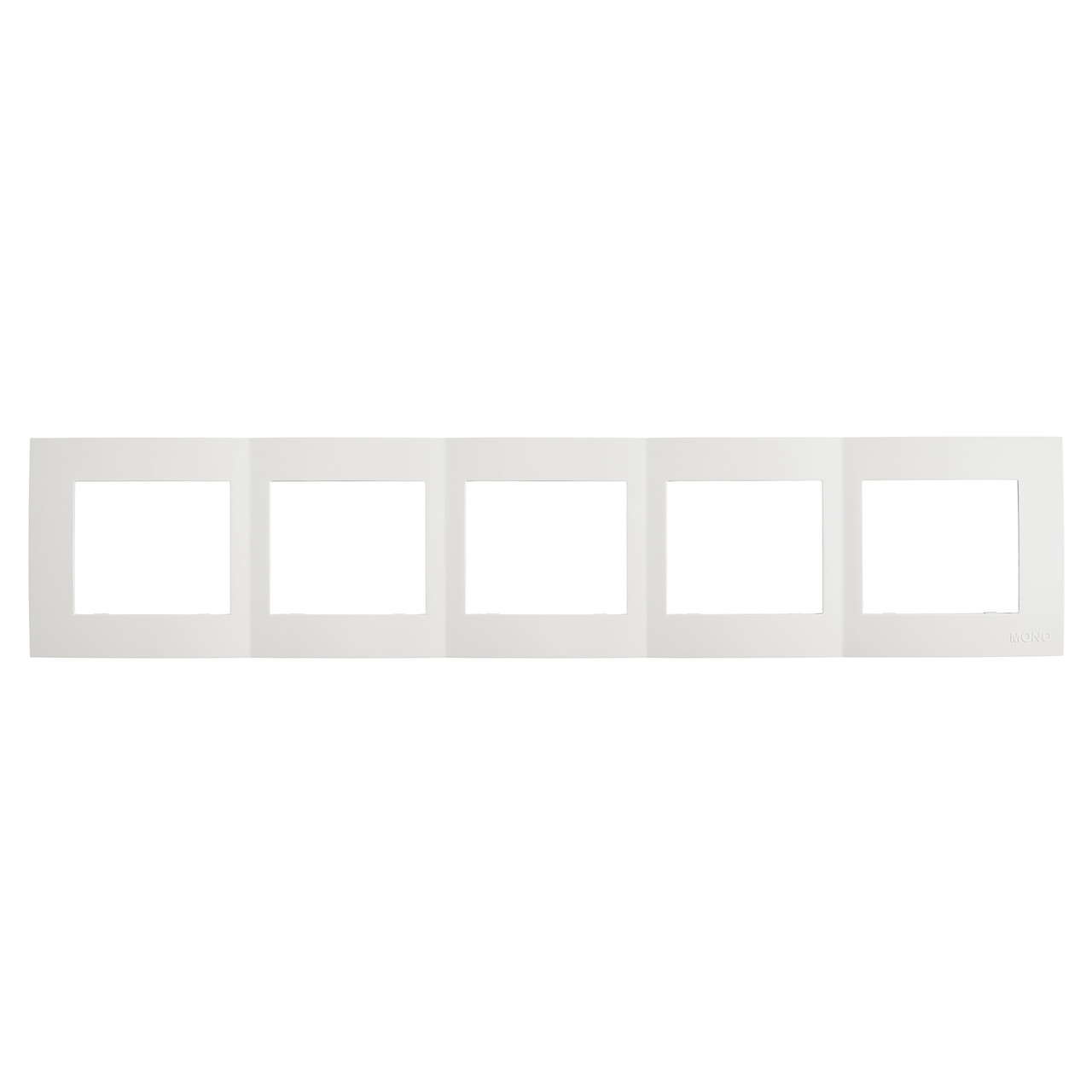 Рамка для розетки 5-місна, горизонтальна, вертикальна, біла, п'ять постів, Mono Electric, MONTE, фото 1