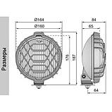 Фари дальнього світла Ø 160 мм Wesem HO1.04616 галогенові, з решіткою, круглі з прозорим склом 2шт, фото 7
