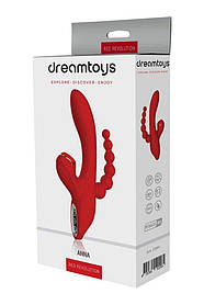 Потрійний вібратор з вакуумною стимуляцією сновидіння іграшки Червона революція Анна Клітор