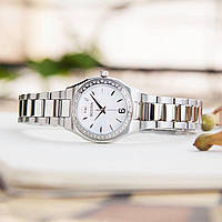 Женские часы с 46 бриллиантами Bulova 96R199 с серебряным циферблатом. Подарок девушке