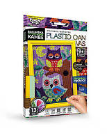 Вышивка на пластиковой канве с багетной рамкой Danko Toys Plastic Canvas: Совы PC-01-01