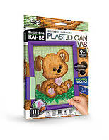 Вышивка на пластиковой канве с багетной рамкой Danko Toys Plastic Canvas: Мишутка PC-01-06