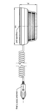 Проблисковий маячок Fristom жовтий FT-101 RO LED MAG M30, фото 2