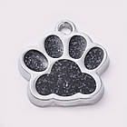 Підвіски Відбиток Лапи, Сплав, Емаль, Чорний, 17.7х16.6х2мм, Отвір: 2мм, 10 шт, фото 9