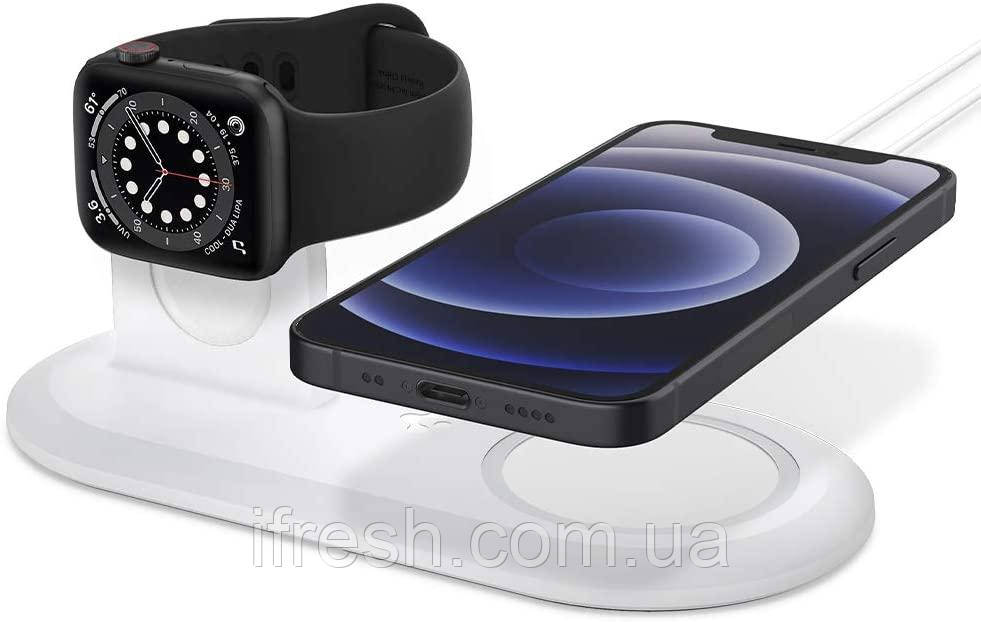 Підставка Spigen Mag Fit Duo для зарядного пристрою MagSafe/ Apple Watch/Airpods (AMP02797)