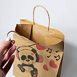Пакет подарунковий паперовий з ручками 260*150*350 Пакет подарунковий з любов'ю Пакет з принтом Ведмедик Панда, фото 3