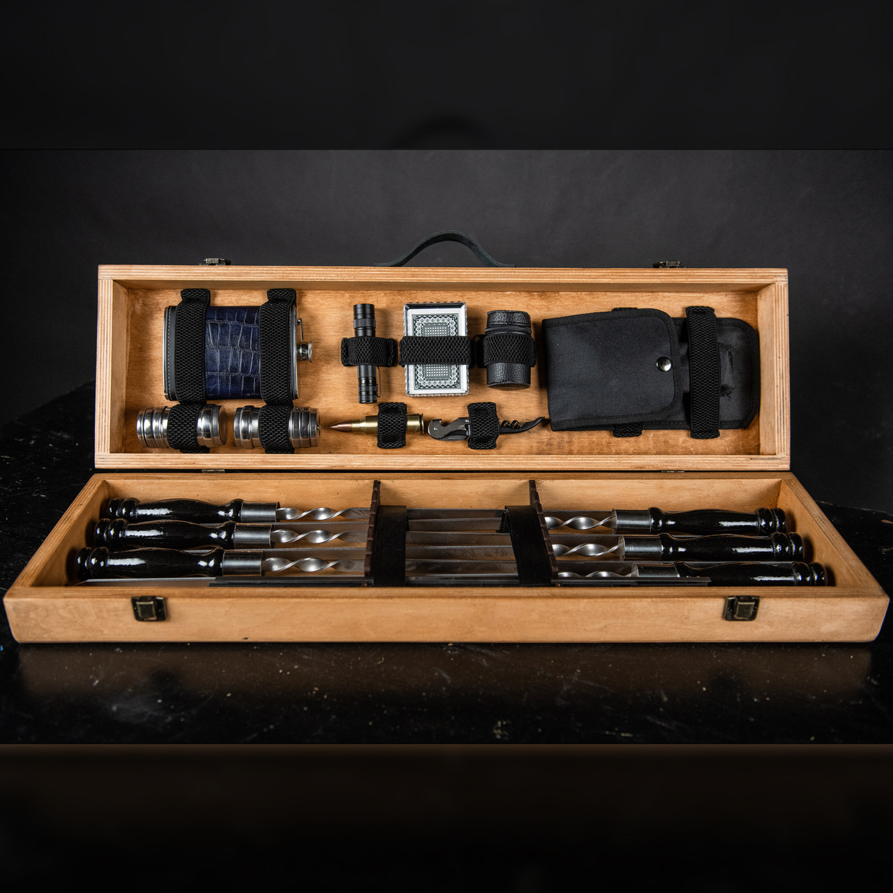 Подарунковий набір-комплект для шашликів на 6 шампурів "Grills G7" Світлий, фото 1