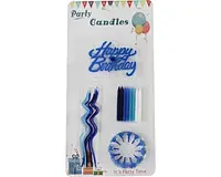 Свечи для торта "Happy Birthday" , цвет - голубой