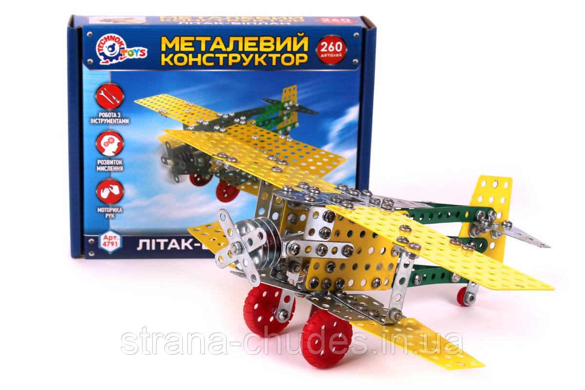 Конструктор металевий "Літак-біплан" Технок