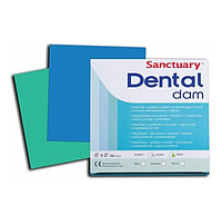 Коффердам латексный синий ( Sanctuary Dental dam) 152*152, 36 штук. Средний, запах обычный