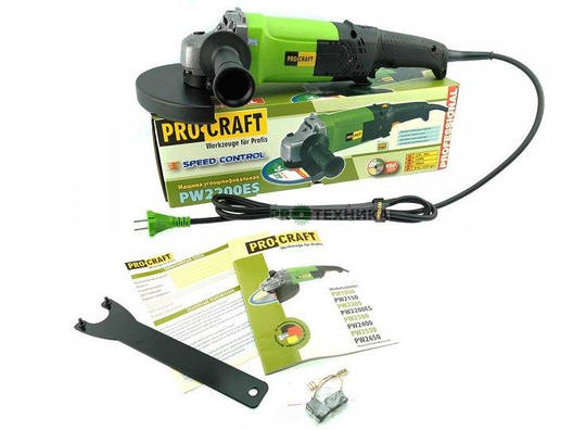 Кутова шліфмашина (болгарка) Procraft PW2200ES (180 мм, плавний пуск, регулювання), фото 1