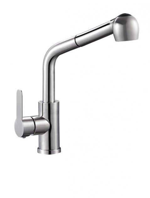 Змішувач для кухні Zegor SAP4-E090 нержавіюча сталь, фото 1