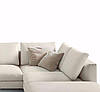Кутовий диван у вітальню MeBelle ASMARIE 3,3 х 3 м, молочний бежевий велюр, рогожка, фото 2
