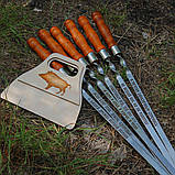 Набір шампурів з дерев'яними ручками та різним гравіюванням, фото 3