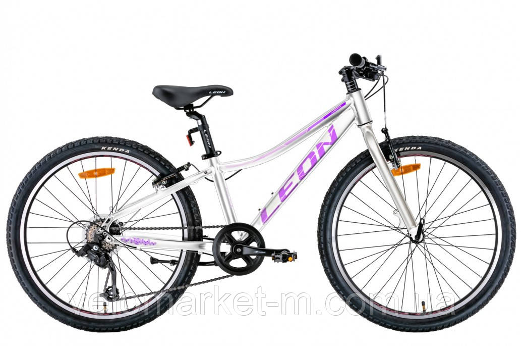 Велосипед 24" Leon JUNIOR 2022 білий з бузковим