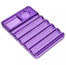 Пластикова підставка для 5 пензлів + палітра для фарб. Фіолетовий