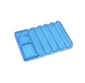 Пластикова підставка для 5 пензлів + палітра для фарб Синій