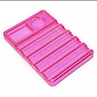 Пластиковая подставка для 5 кистей + палитра для красок Розовый