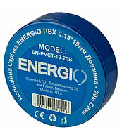 Ізоляційна стрічка ПВХ 0.13х19мм 20м синя, ENERGIO (PVCT-1920Bl)