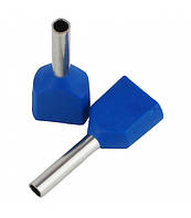 Наконечник кабельний ізольований втулковий ENERGIO 2х0.5мм2 8мм (100шт) синій (TE0508Bl)