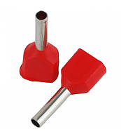 Наконечник кабельний ізольований втулковий ENERGIO 2х0.75мм2 8мм (100шт) червоний (TE7508Rd)