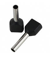 Наконечник кабельний ізольований втулковий ENERGIO 2х1мм2 8мм (100шт) чорний (TE1008Bk)