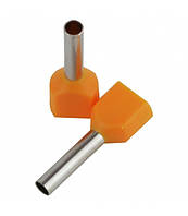 Наконечник кабельний ізольований втулковий ENERGIO 2х1мм2 10мм (100шт) помаранчевий (TE1010Or)