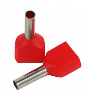 Наконечник кабельний ізольований втулковий ENERGIO 2х1.5мм2 8мм (100шт) червоний (TE1508Rd)