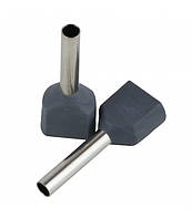 Наконечник кабельний ізольований втулковий ENERGIO 2х1.5мм2 12мм (100шт) сірий (TE1512Gr)