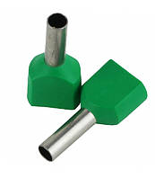 Наконечник кабельний ізольований втулковий ENERGIO 2х2.5мм2 10мм (100шт) зелений (TE2510Gn)