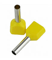 Наконечник кабельний ізольований втулковий ENERGIO 2х2.5мм2 13мм (100шт) жовтий (TE2513Yl)