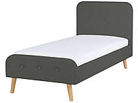 Мягкая кровать 90 х 200 см темно-серый РЕНН