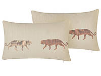 2 декоративные подушки с изображением тигра, 30 x 50 см, бежевого цвета NIEREMBERG