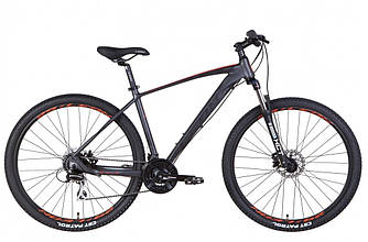 Велосипед 29" Leon TN-80 SE 19" 2022 графітовий з чорним і помаранчевим