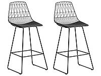 Набор из 2 металлических барных стульев PRESTON черный