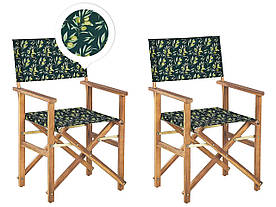 Набір з 2 садових стільців, світла акація з малюнком сірий / CINE олива