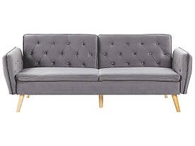 Сірий велюровий диван BARDU