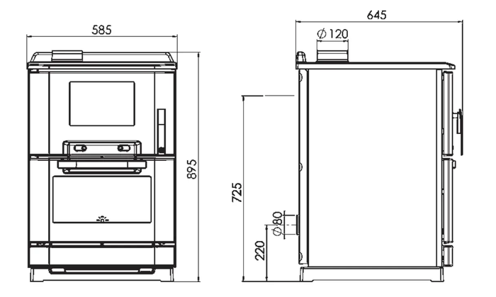 Купить Отопительно-варочная печь с духовкой PLAMEN Calorex 100 10 кВт ...